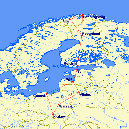 ruta a baltico y laponia